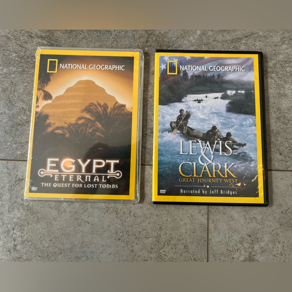 Lot of 2 New National Geographic Lewis & Clark and Egypt‎ Eternal DVDs